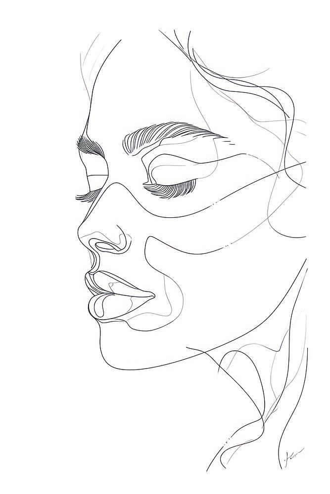 Drawing sketch line face.