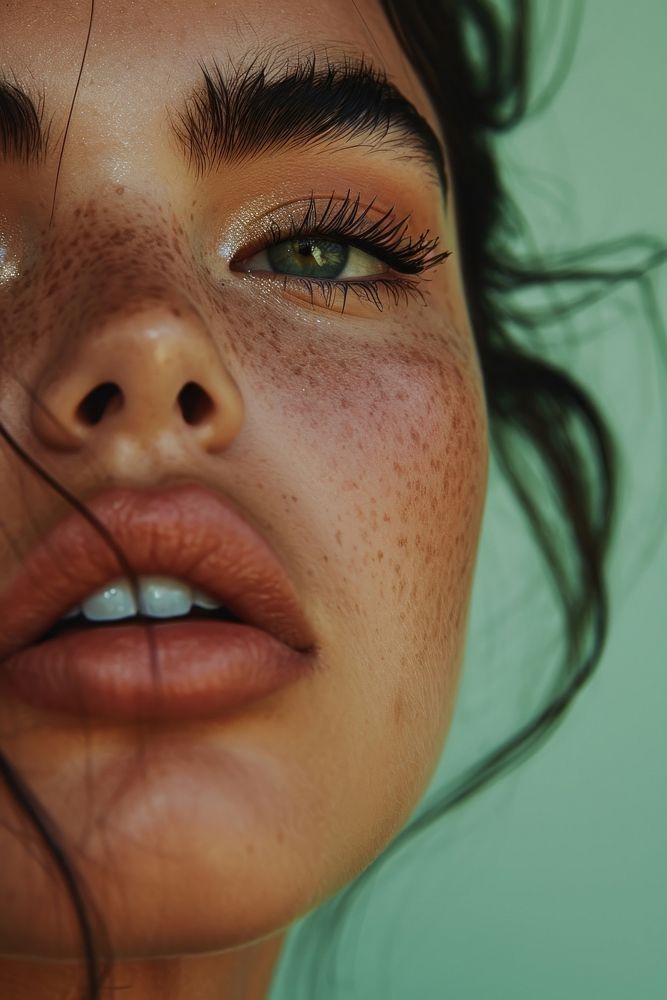 Close-up facial hispanic women skin fashion adult.
