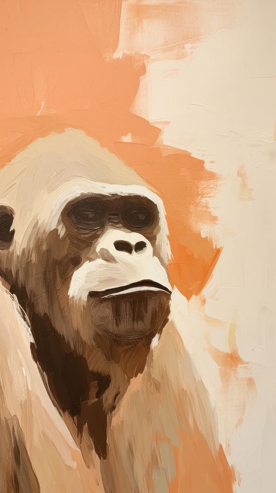 Gorilla painting art wildlife. AI generated Image by rawpixel.