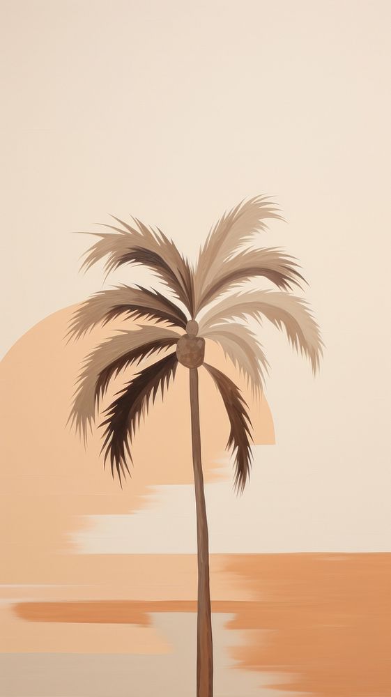 Palm tree plant art arecaceae. AI generated Image by rawpixel.