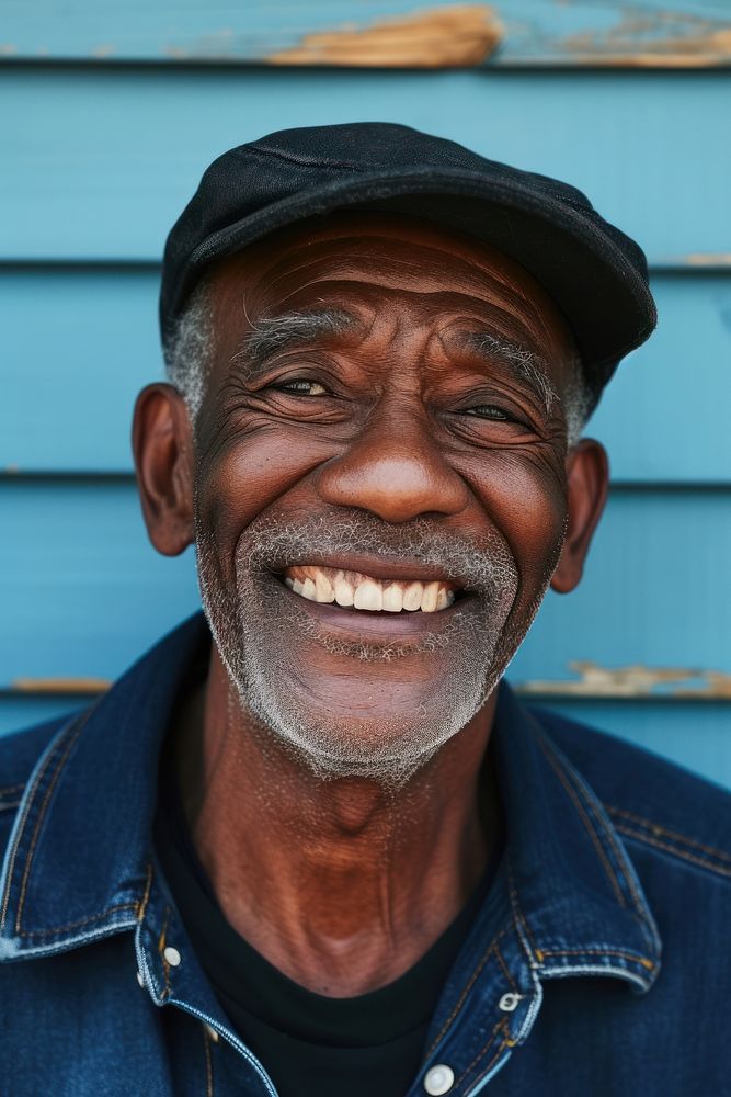 Cool young black old man with fashionable clothing style full body on colored background portrait adult smile.