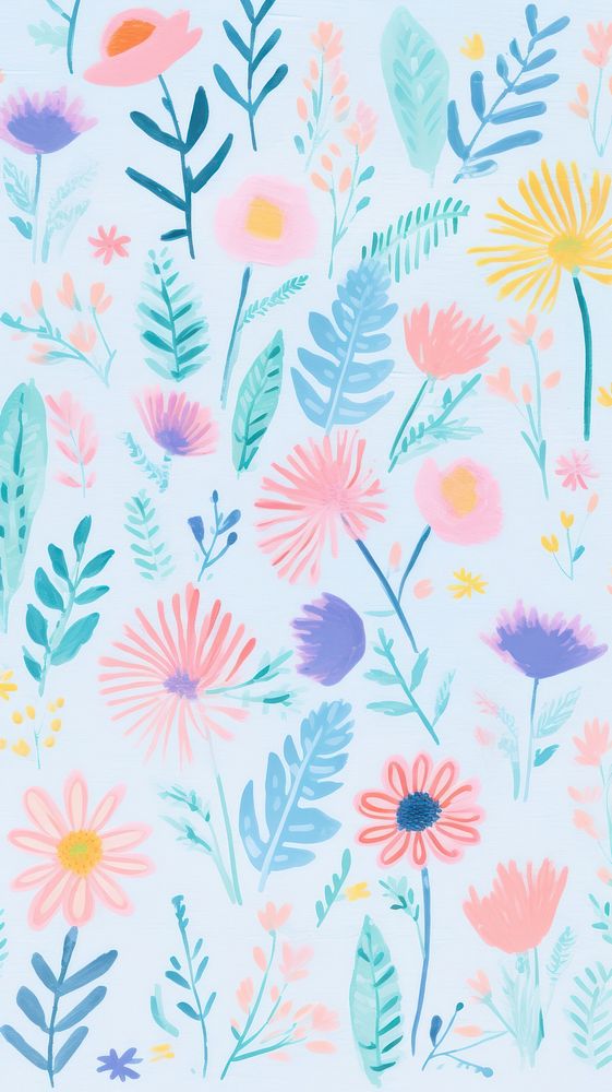  Flowers backgrounds pattern plant. AI generated Image by rawpixel.