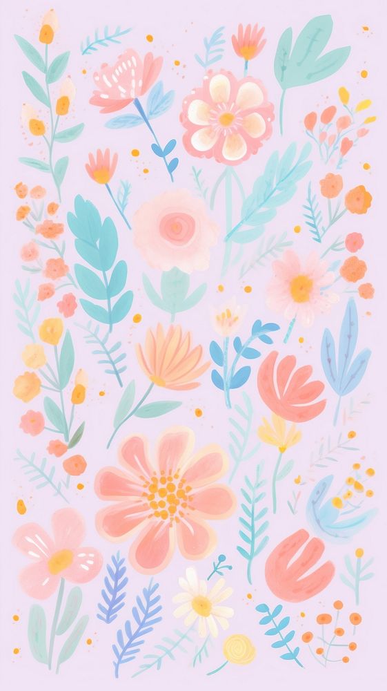  Flowers backgrounds pattern art. AI generated Image by rawpixel.