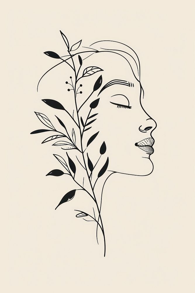 Simple line art woman drawing | Free Photo Illustration - rawpixel