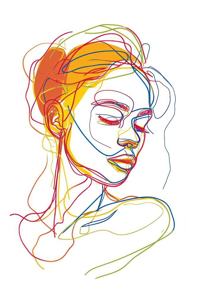 Simple line art women drawing sketch illustrated.