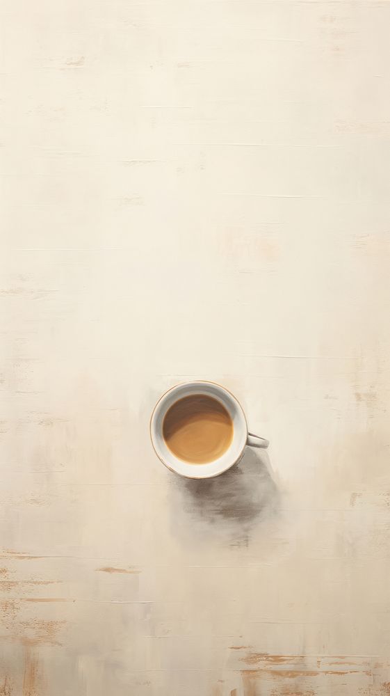 Minimal space coffee tea cup painting drink.