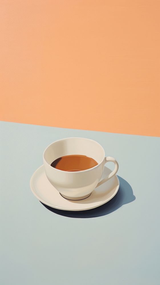 Minimal space coffee tea simplicity saucer drink.