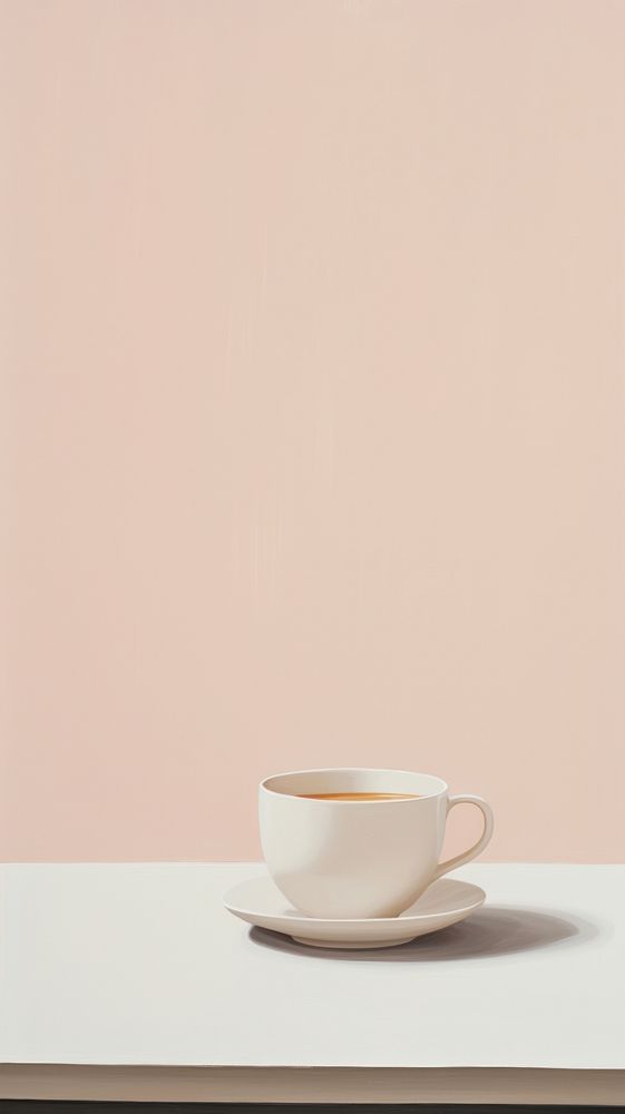 Minimal space coffee tea cup simplicity saucer.