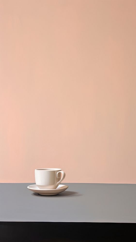 Minimal space coffee tea simplicity saucer cup.