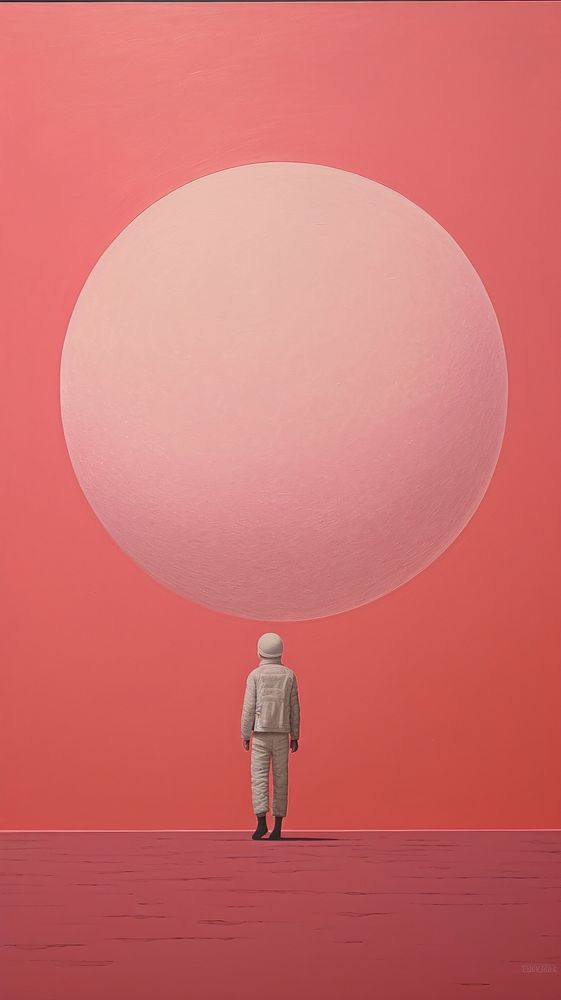 Minimal space astronaut standing painting adult.