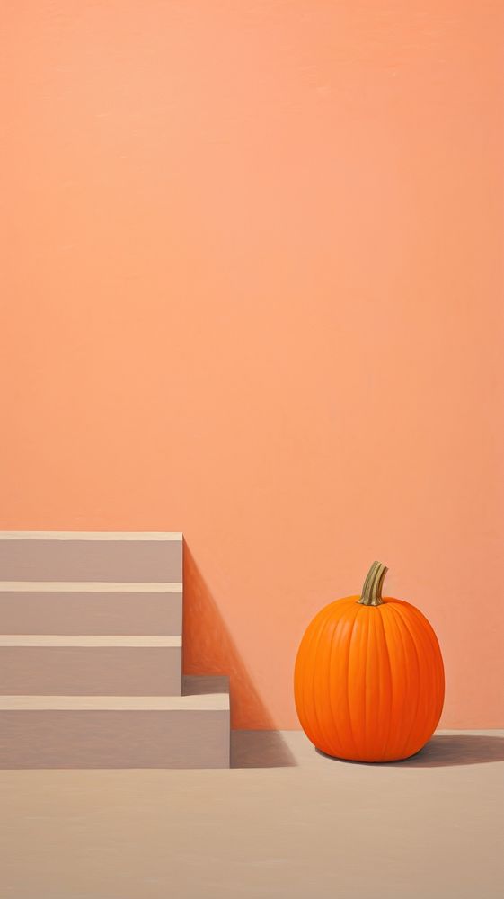 Minimal space autumn season vegetable staircase pumpkin.