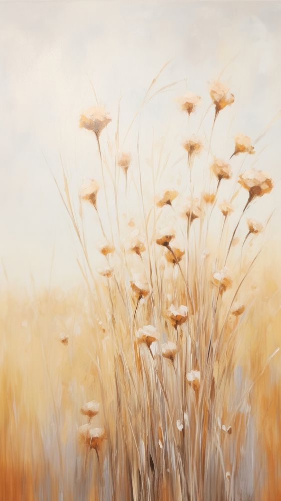 Minimal space dried flower painting outdoors nature.