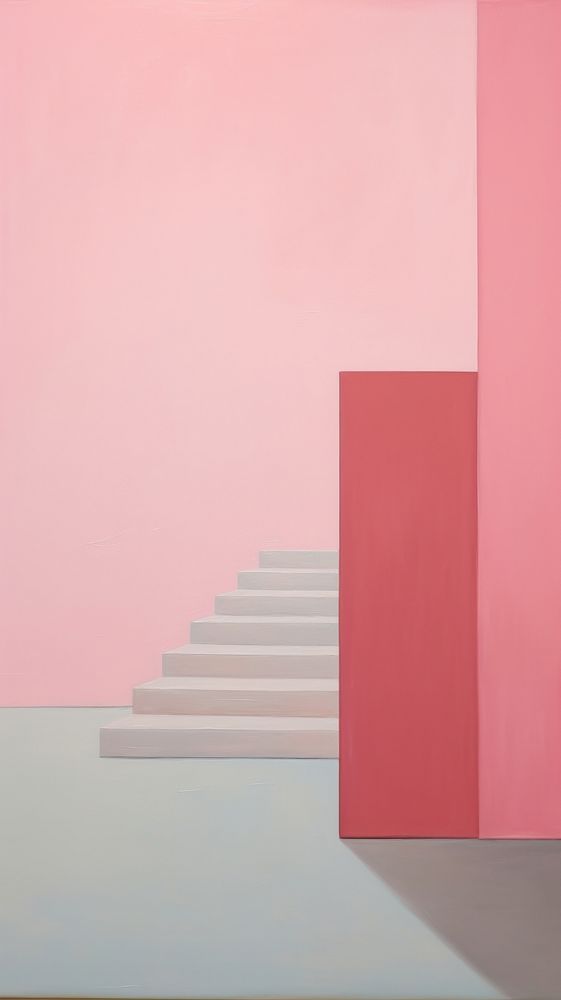 Minimal space spring architecture staircase painting.