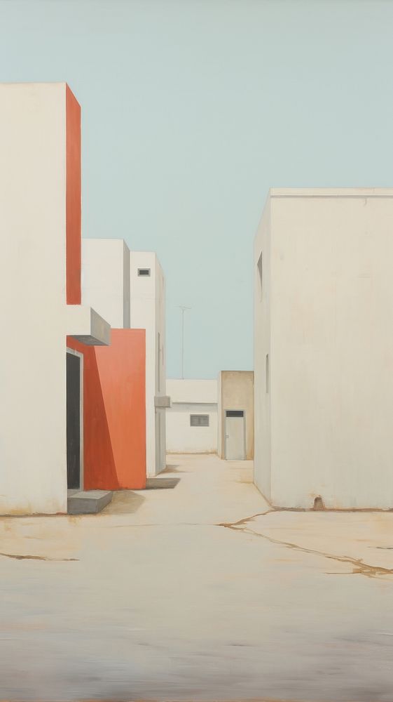 Minimal space street architecture building painting.