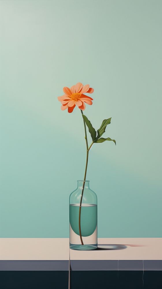 Minimal space summer flower plant vase.