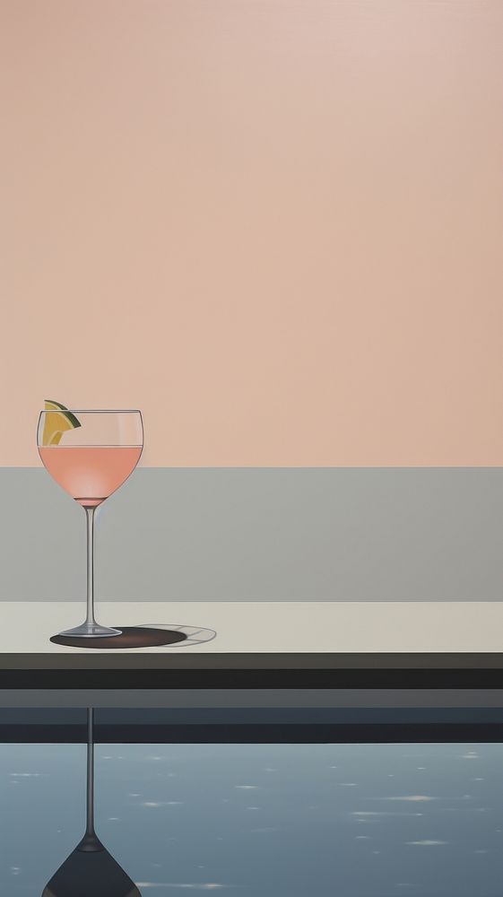 Minimal space summer cocktail glass drink.