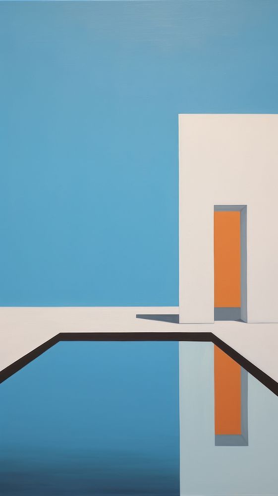 Minimal space summer painting architecture reflection.