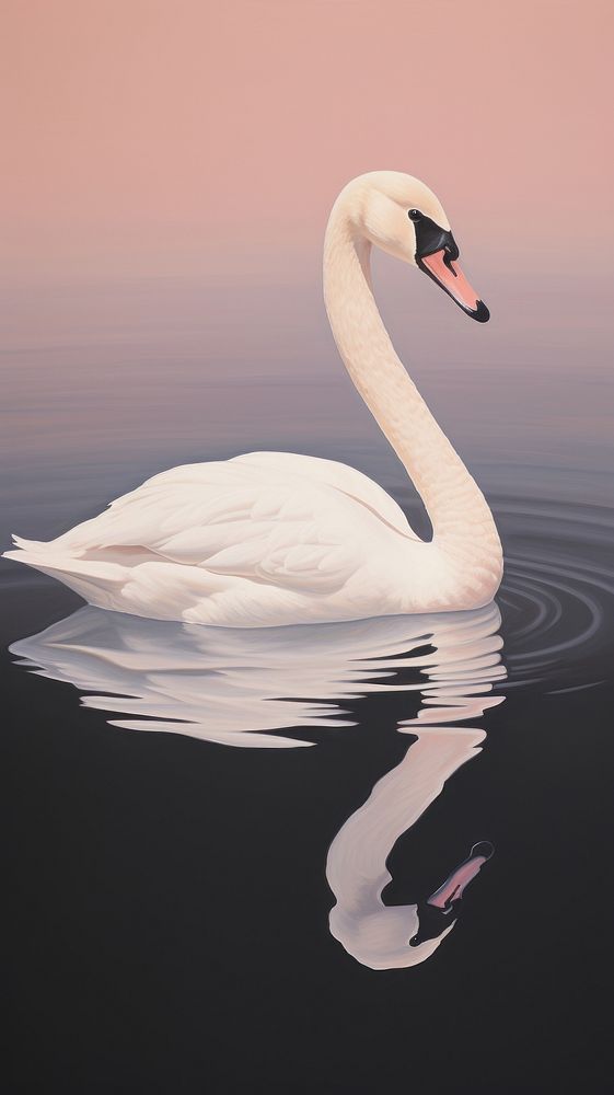Minimal space swan animal white bird.