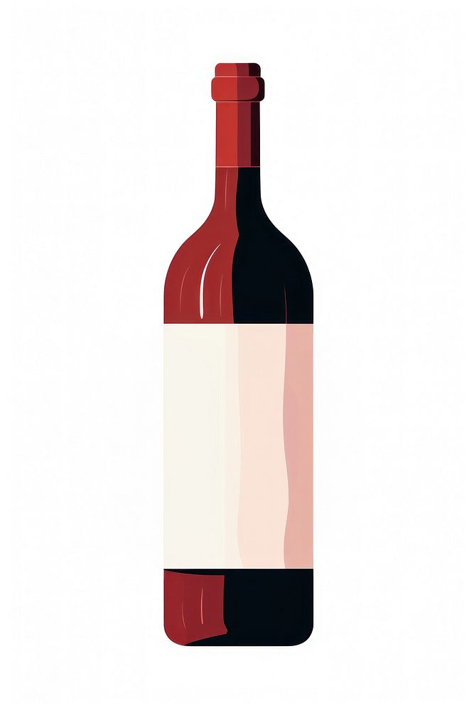 A bottle of wine drink white background refreshment. AI generated Image by rawpixel.