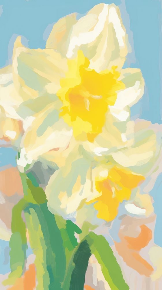  Daffodil backgrounds abstract painting. AI generated Image by rawpixel.