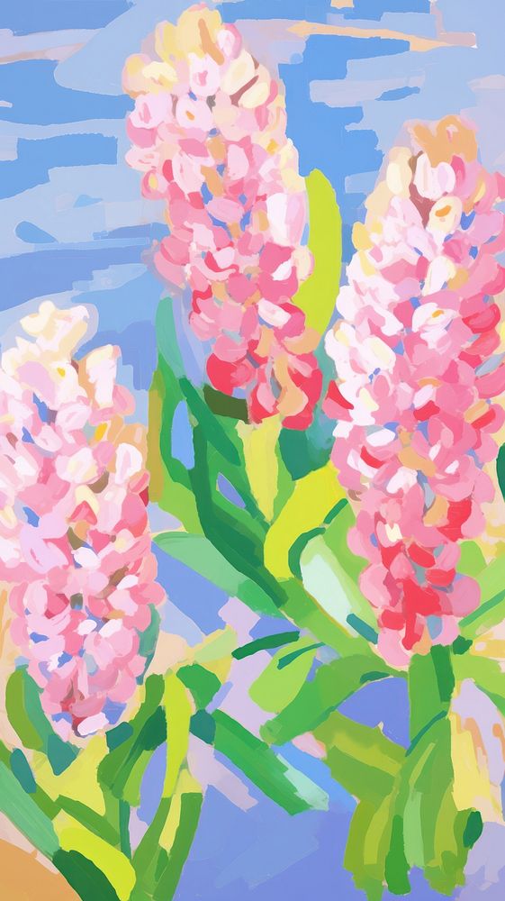  Hyacinth flowers painting backgrounds blossom. AI generated Image by rawpixel.
