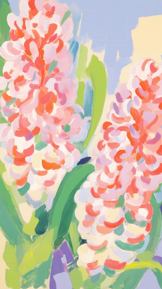  Hyacinth flowers painting backgrounds abstract. AI generated Image by rawpixel.