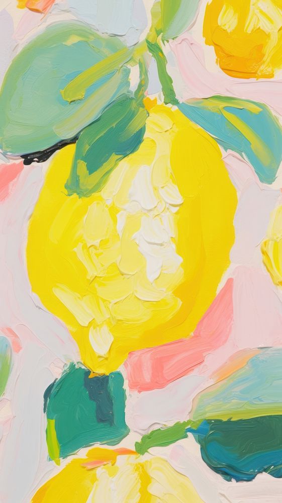  Lemon painting art backgrounds. AI generated Image by rawpixel.