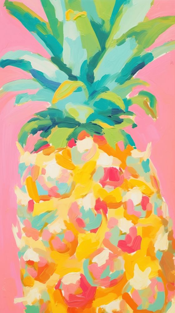  Pineapple backgrounds painting fruit. AI generated Image by rawpixel.
