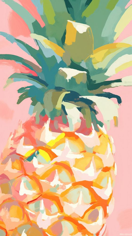 Pineapple backgrounds abstract painting. AI generated Image by rawpixel.
