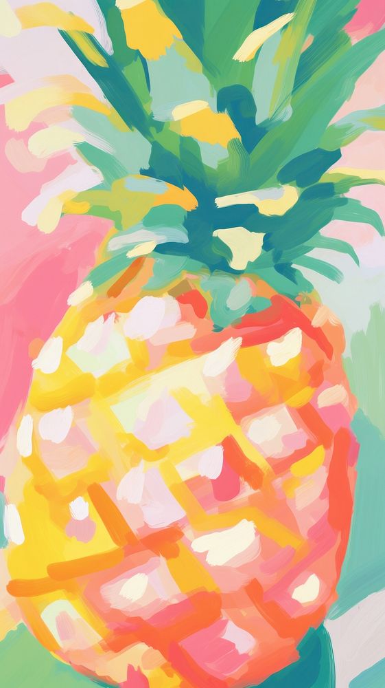  Pineapple backgrounds abstract painting. AI generated Image by rawpixel.