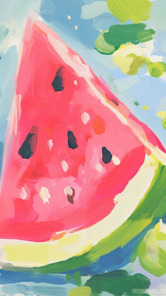  Watermelon backgrounds painting fruit. AI generated Image by rawpixel.