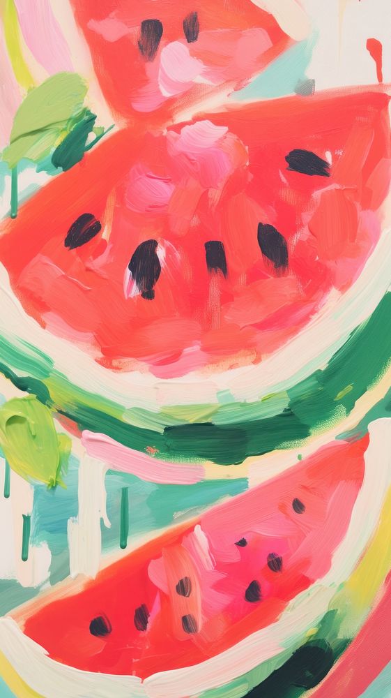  Watermelon painting art backgrounds. AI generated Image by rawpixel.