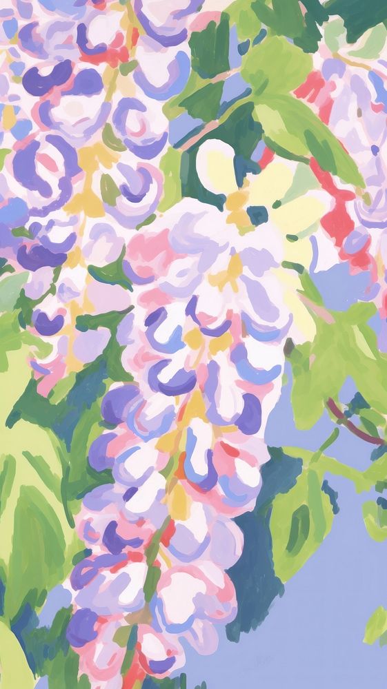  Wisteria flowers backgrounds abstract painting. AI generated Image by rawpixel.