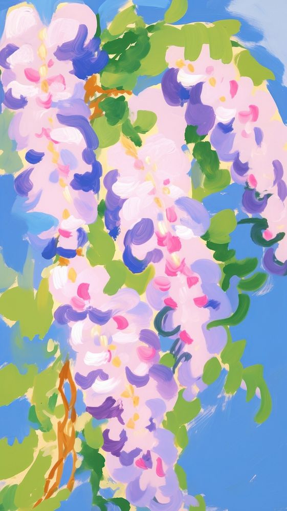  Wisteria flowers painting backgrounds abstract. AI generated Image by rawpixel.