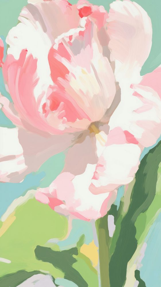  Tulip painting art backgrounds. AI generated Image by rawpixel.