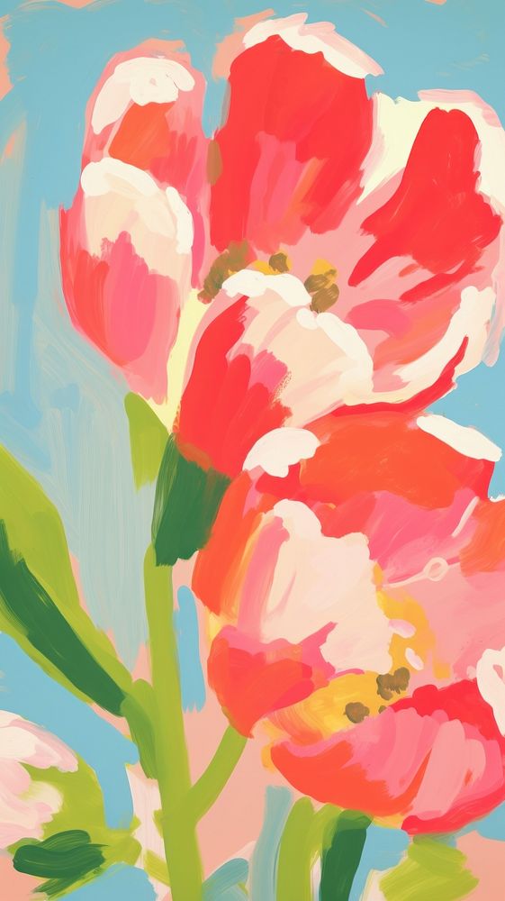  Tulip painting art backgrounds. 