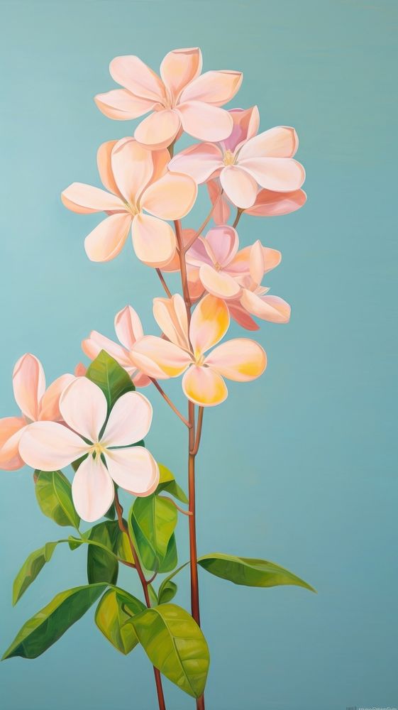  Plumeria flower painting blossom plant. AI generated Image by rawpixel.