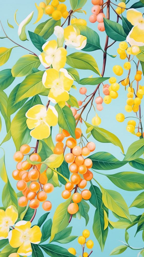  Spring season backgrounds painting plant. AI generated Image by rawpixel.