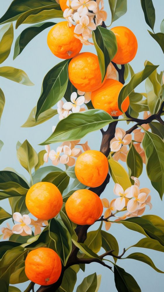  Orange grapefruit painting plant. 