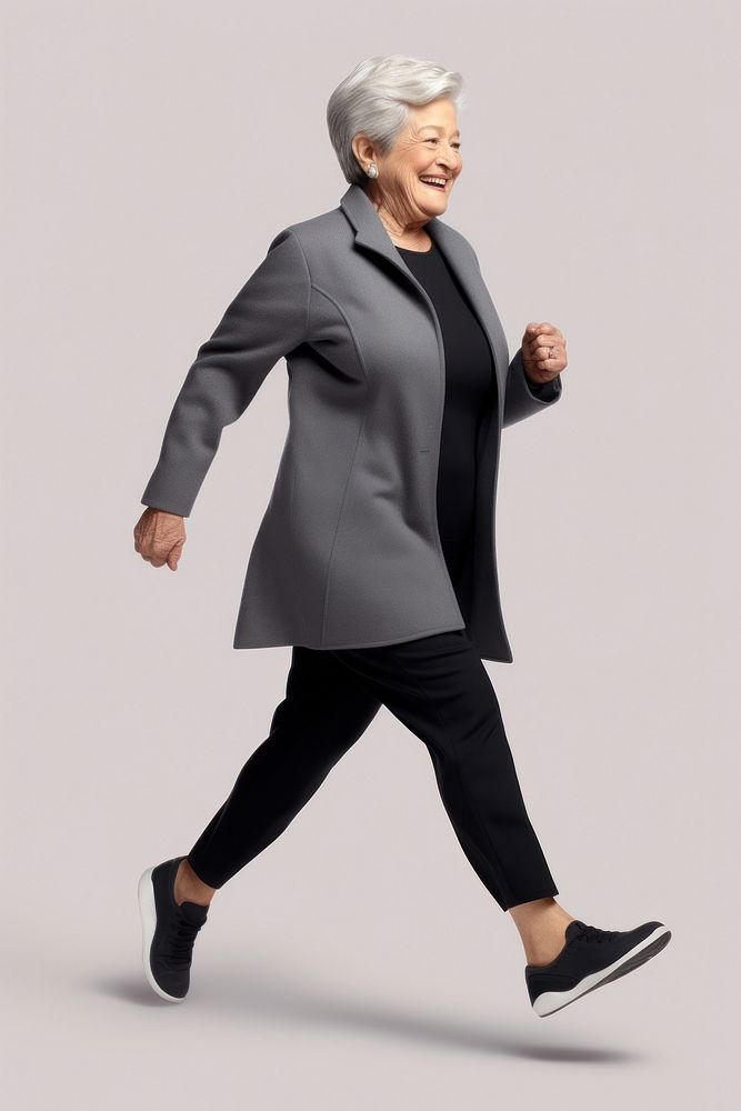 A senior woman walking footwear adult.