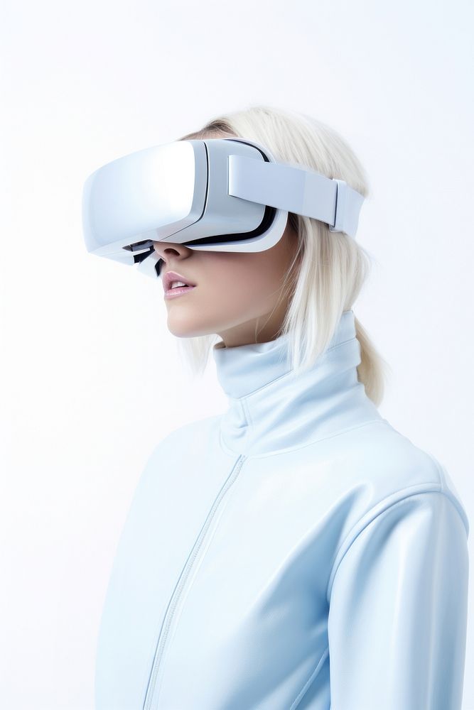 A Woman with glasses of virtual reality technology portrait costume. AI generated Image by rawpixel.