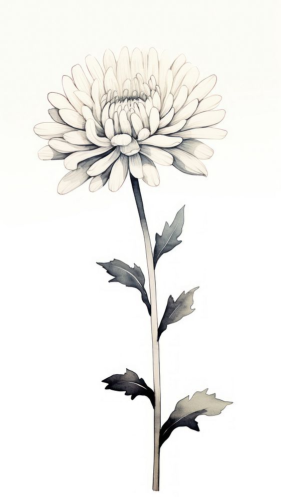 Flower drawing dahlia sketch.