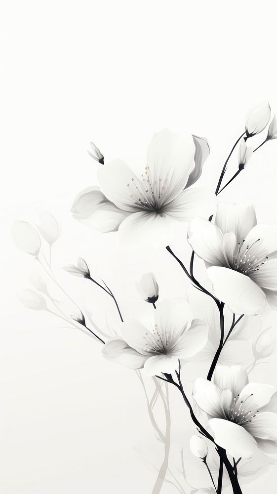 Flower white blossom sketch.
