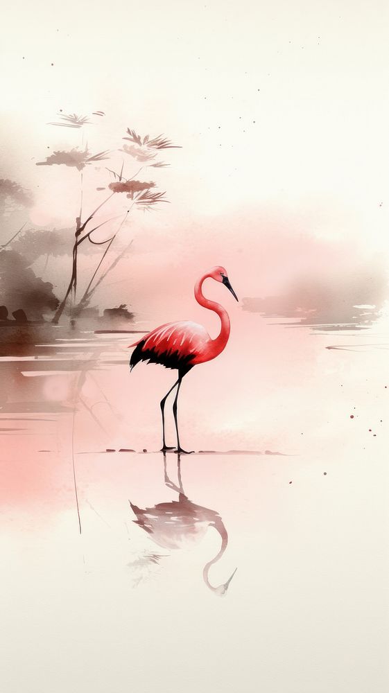 Flamingo in lake flamingo animal bird.