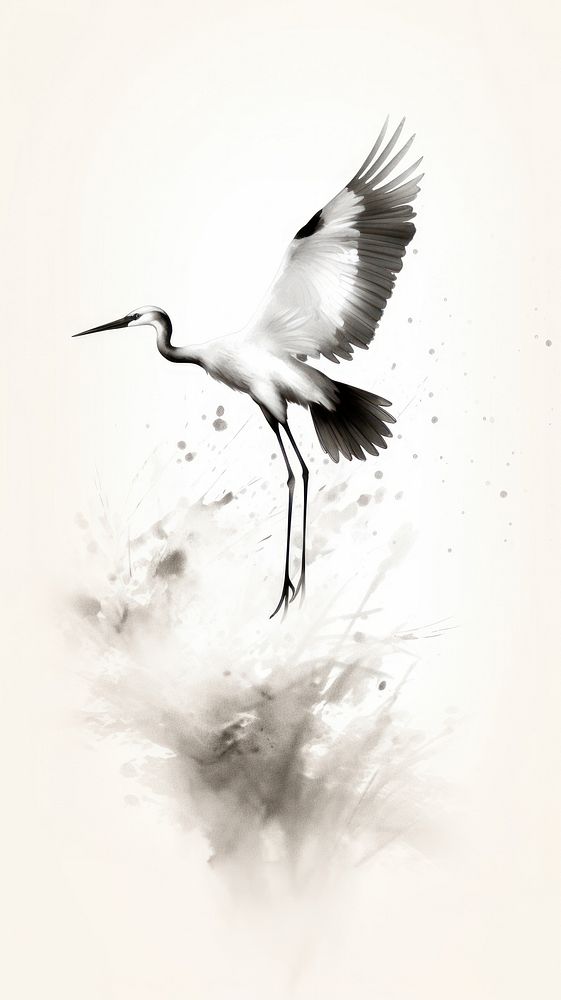 Bird animal flying stork.