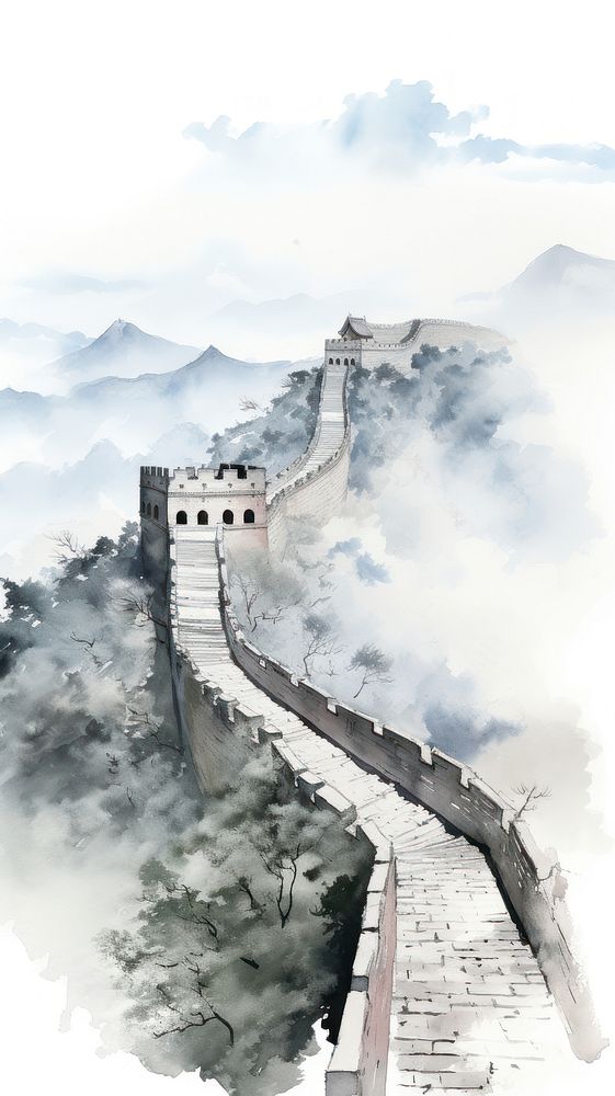 Great wall of china architecture mountain outdoors.