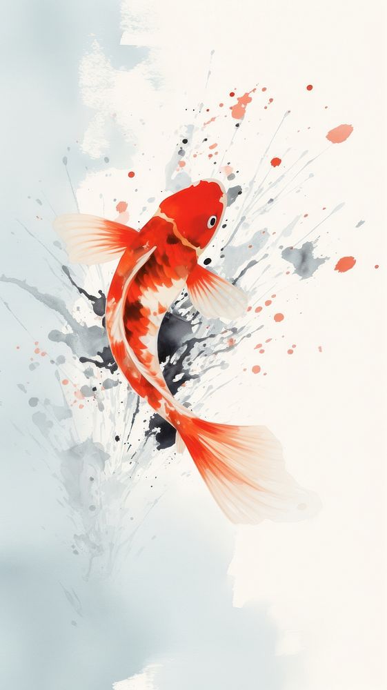 Japanese koi fish goldfish animal underwater.