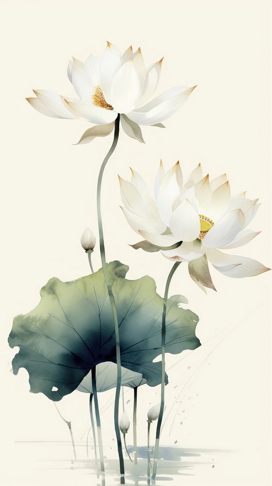 Lotus flower painting plant petal.