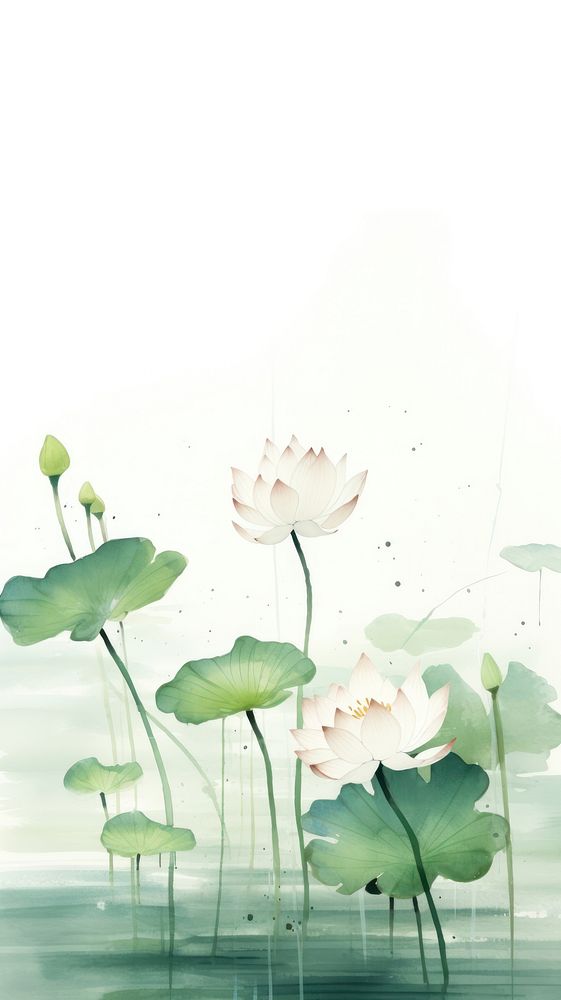 Lotus flower painting plant lily.