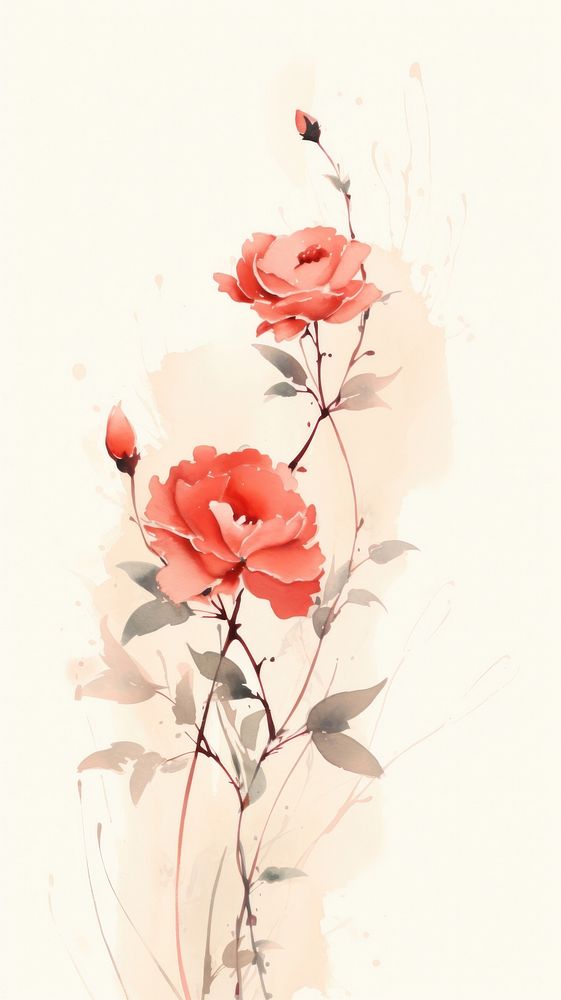 Rose painting flower petal.